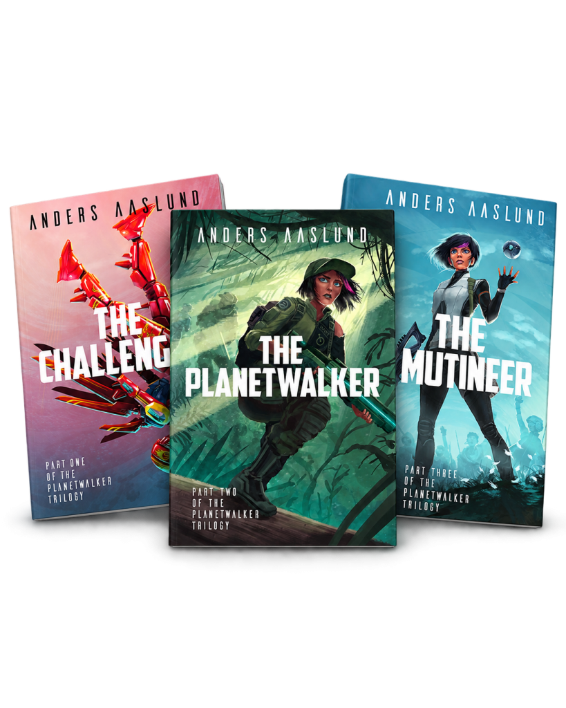 Composite of all three book covers of The Planetwalker Trilogy